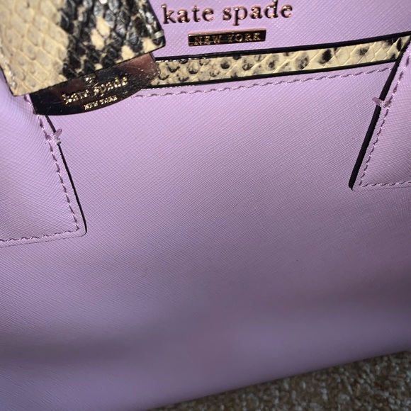 Large Kate Spade Snakeskin & Lavender Purse - Picture 5 of 8